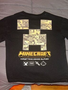 Minecraft Boys' Black Short Sleeve Tee